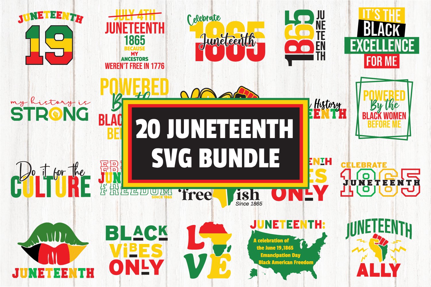 Cover image of Juneteenth SVG Bundle File.