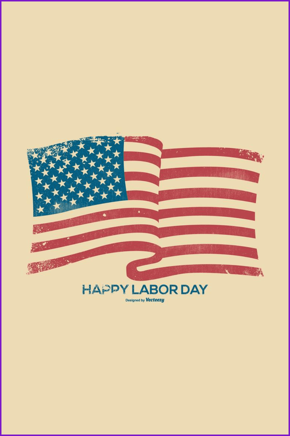 Grunge Happy Labor Day Background.