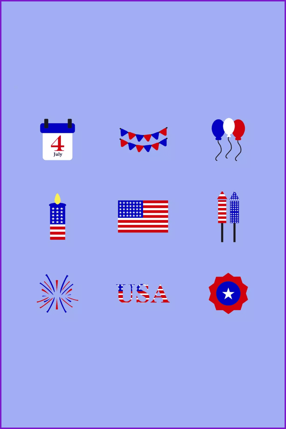4th of July Icons Free.