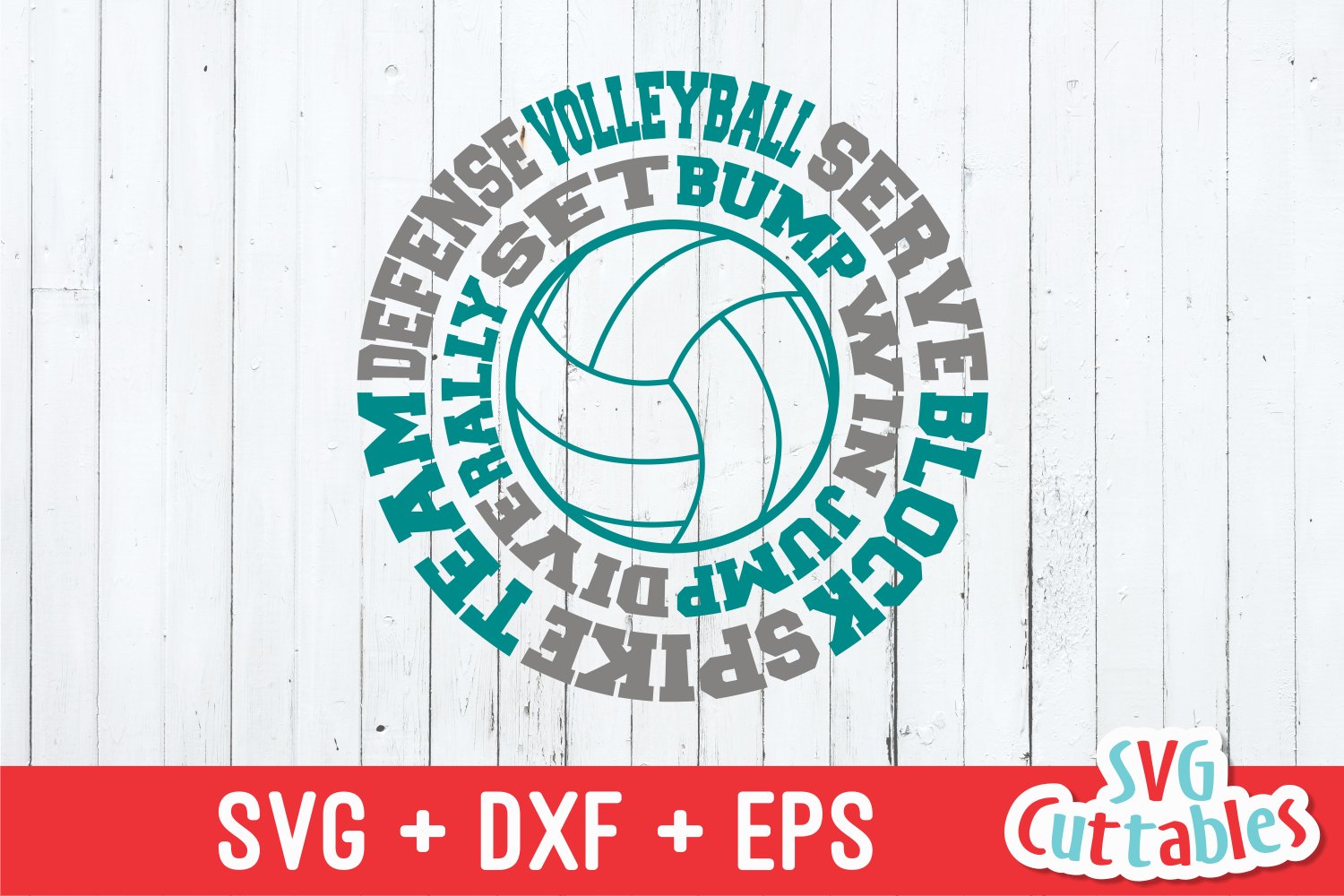 Grey&turquoise volleyball print.