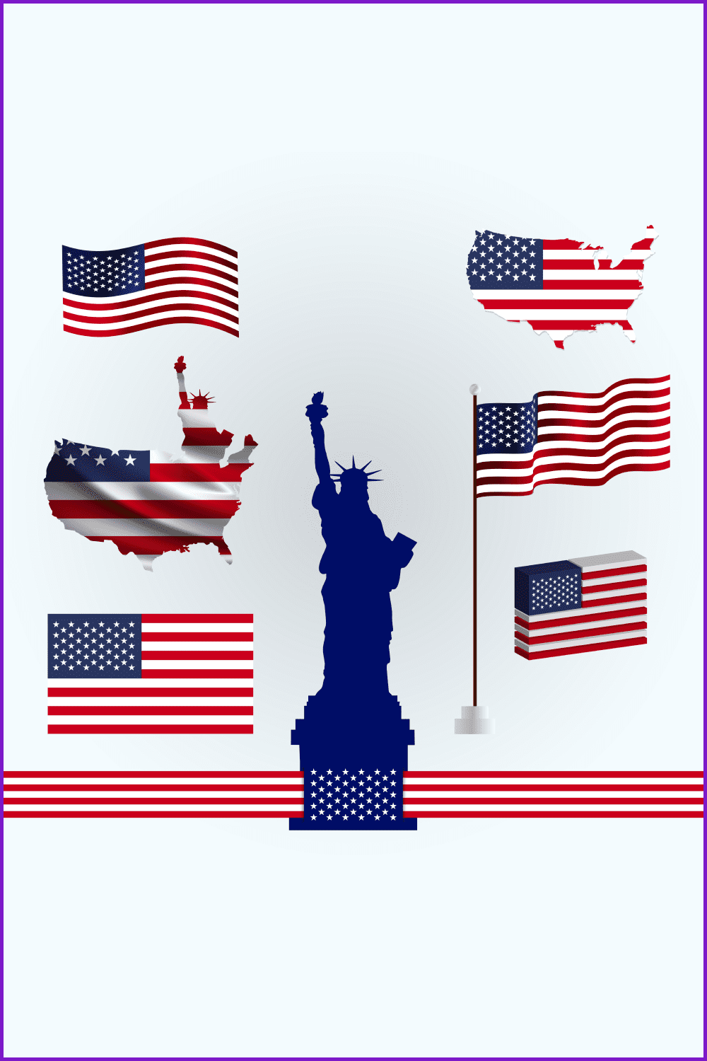 American Flags Set.