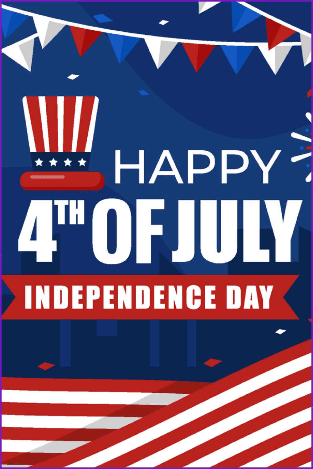 Flat Design 4July Independence Day.