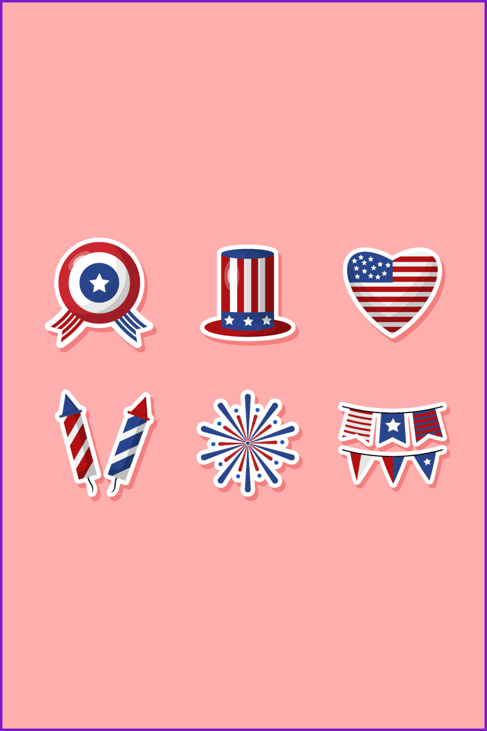 4th of July Sticker Collection.