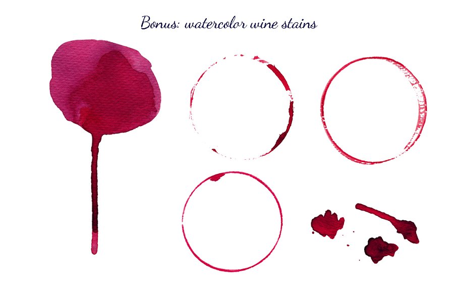Bonus - watercolor wine stains.