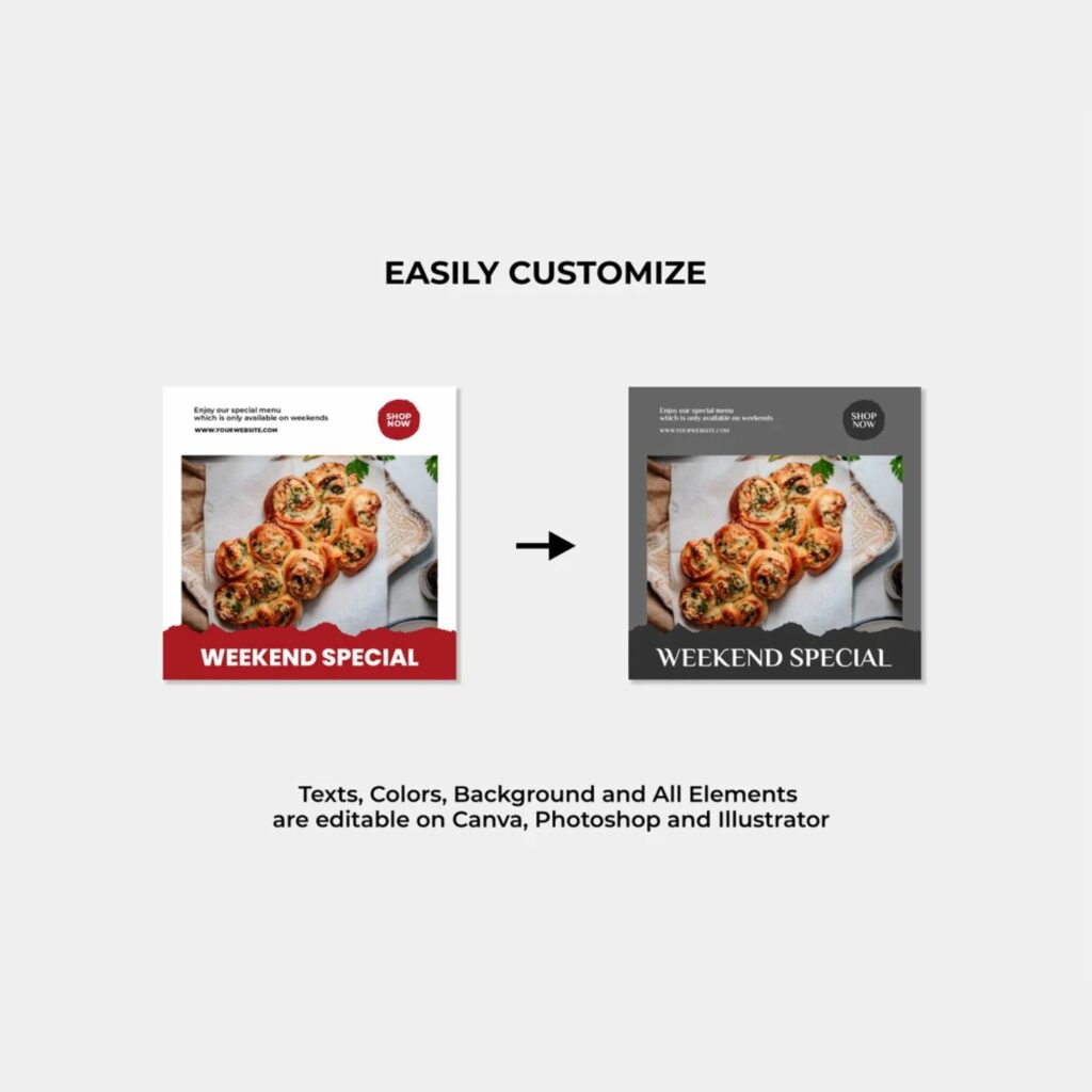 Social Media Marketing Templates Food & Beverage Free Story and