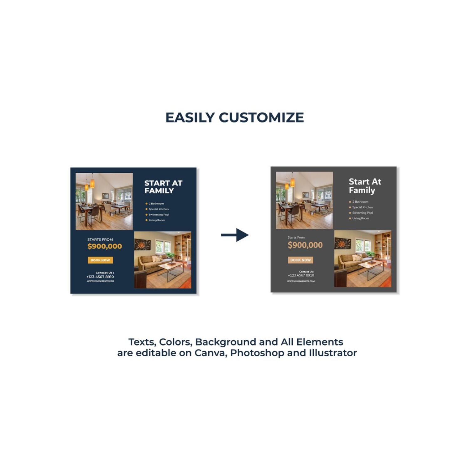 Real Estate Agency Realtor Story And Icon Social Media Template Before And After.