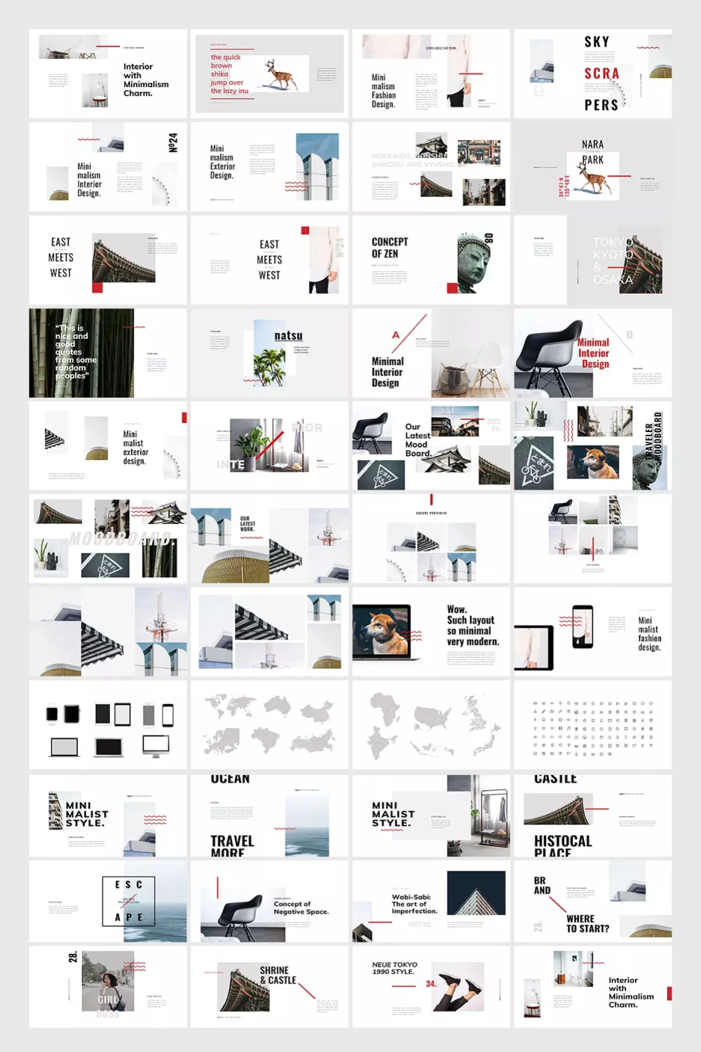 Collage of presentation pages with lots of photos.
