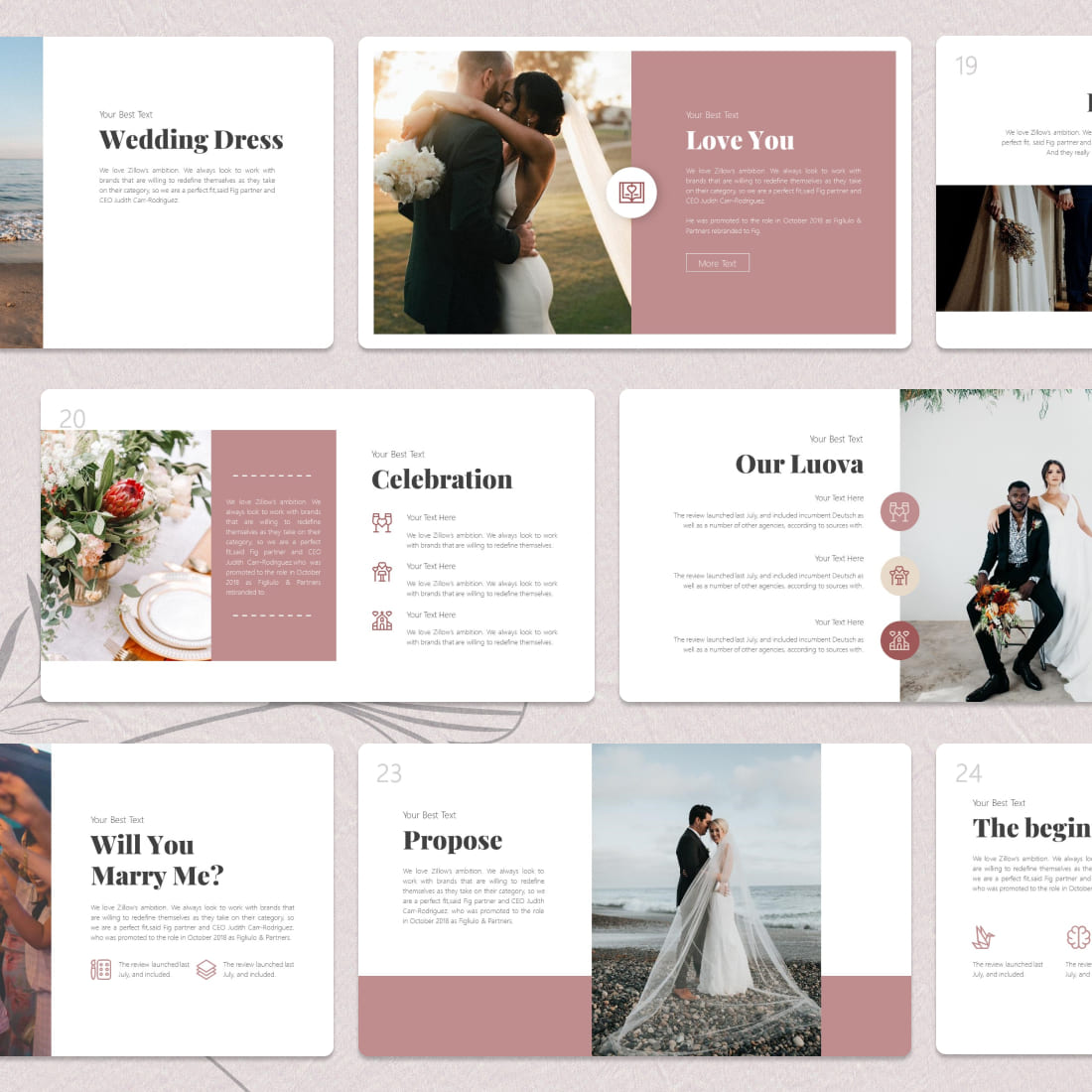 Wedding Planning Presentation Template cover.