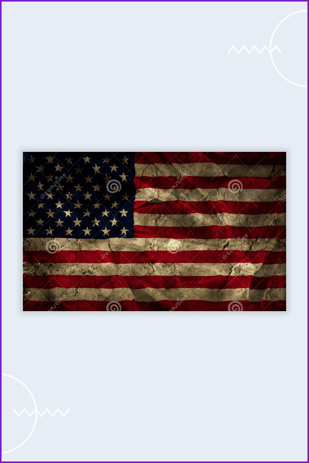 Grunge American Flag Background.