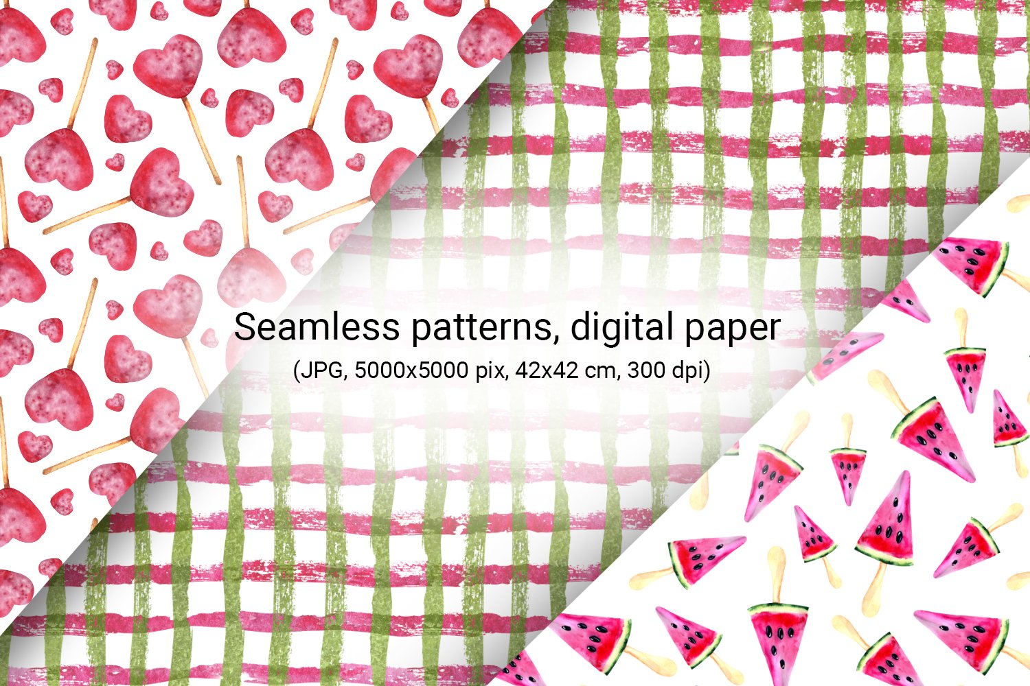 These patterns are great for summer party design, birthday, holiday menu, postcard.