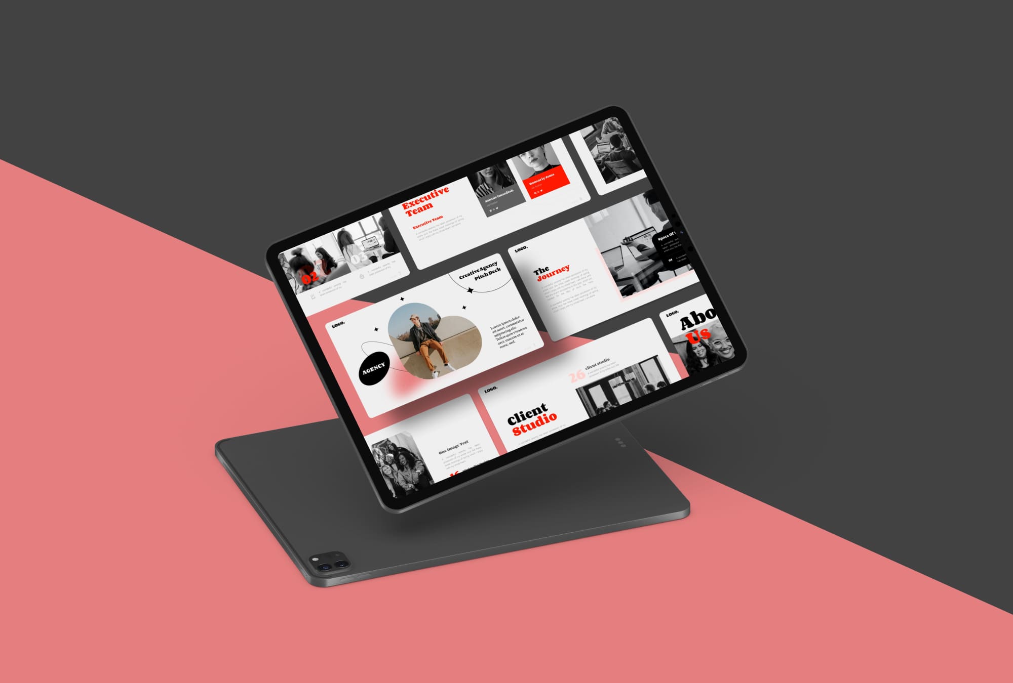 Agency Pitch Deck Presentation Template - tablet.