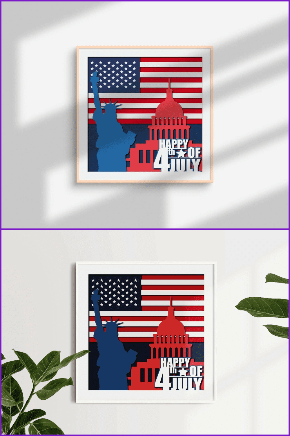 Happy 4th of July - 3D Layered Paper Cut.