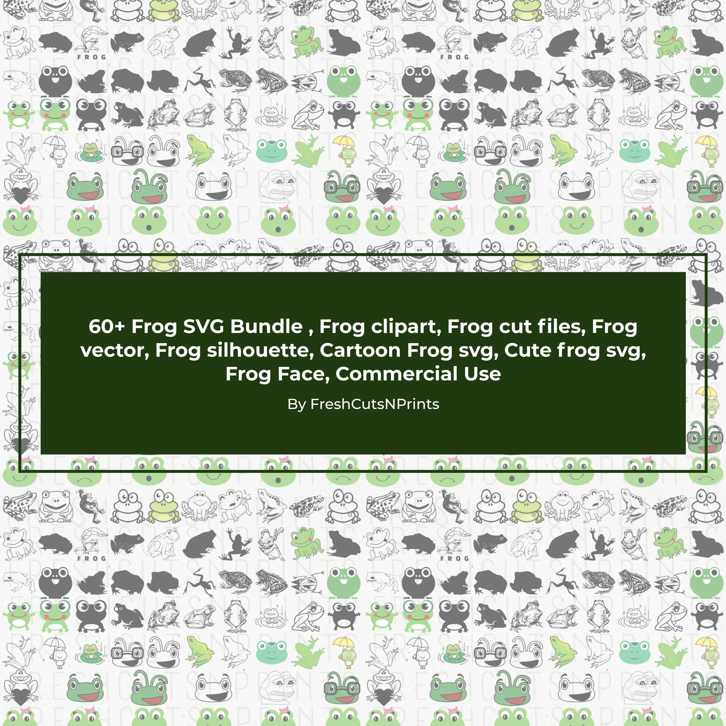 Green and white background with cartoon animals.