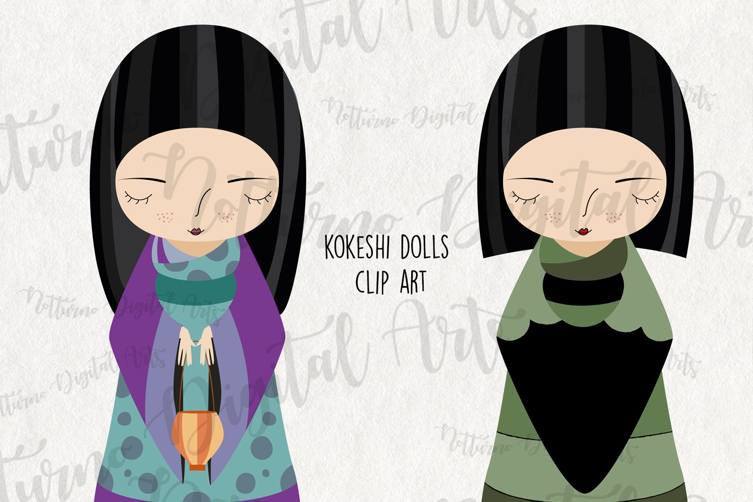 Kokeshi Dolls with eyes closed.