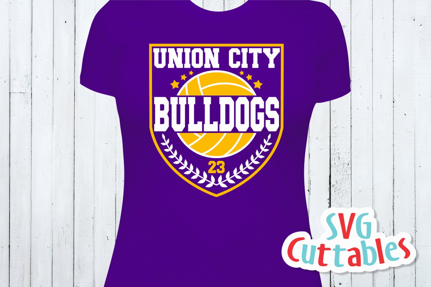Volleyball purple t-shirt design.