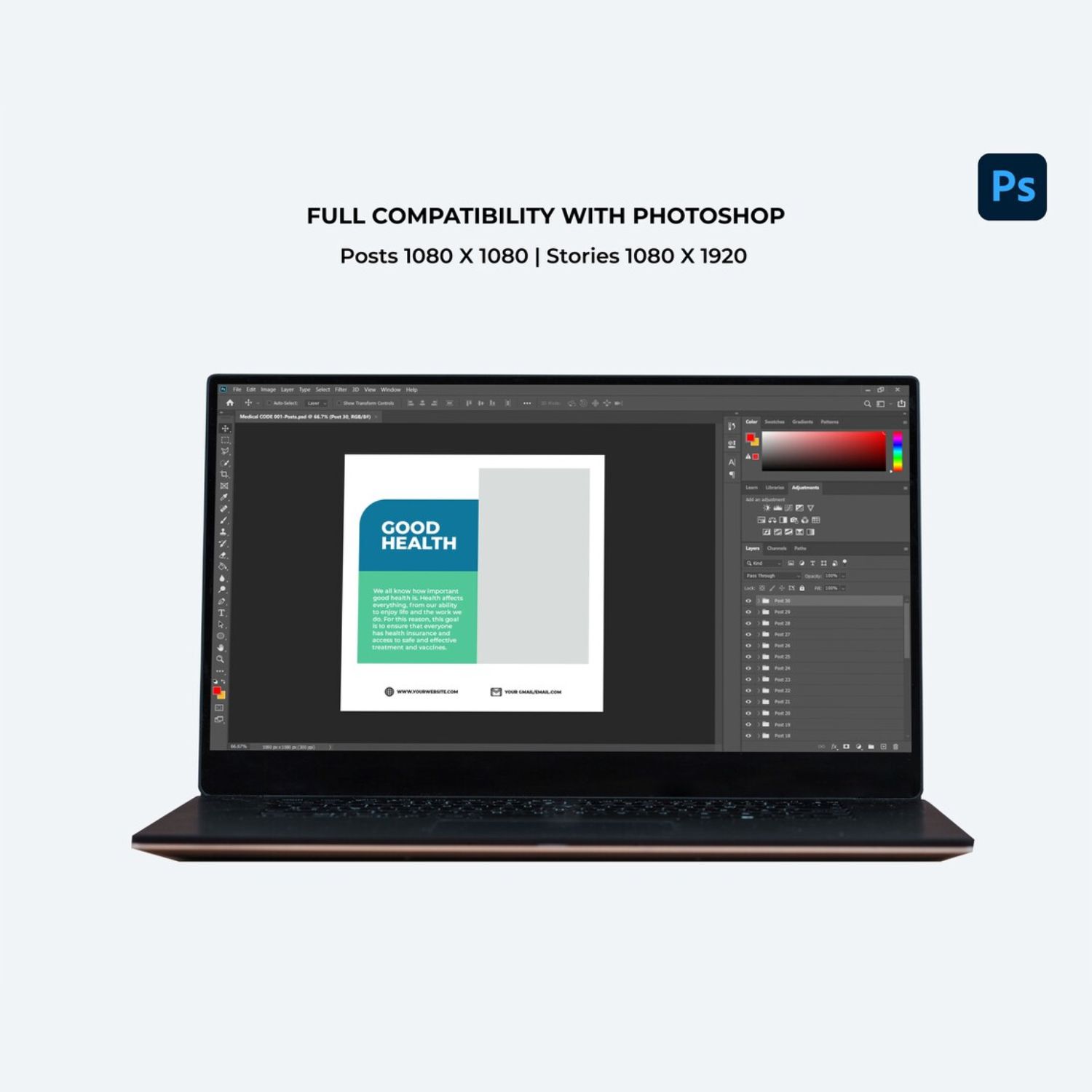 Medical Instagram Marketing Story And Icon Templates Photoshop Example.