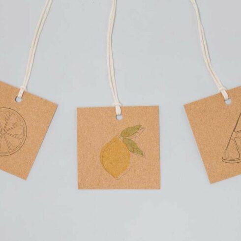 Simple beige paper with hand drawn lemons.