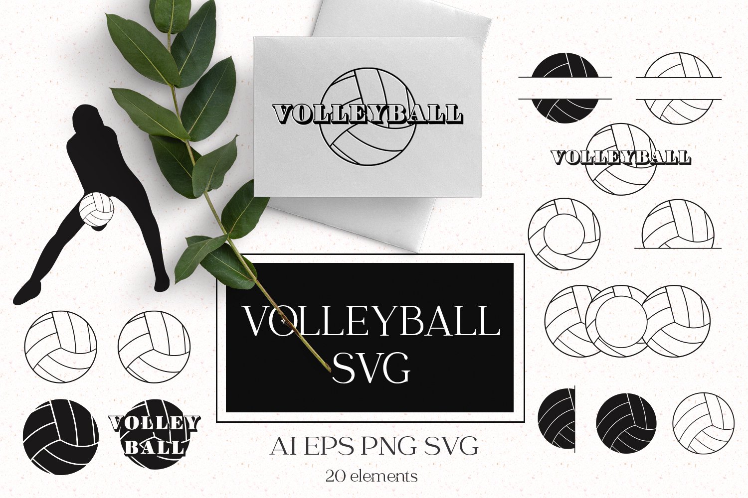 Cover image of Volleyball SVG.