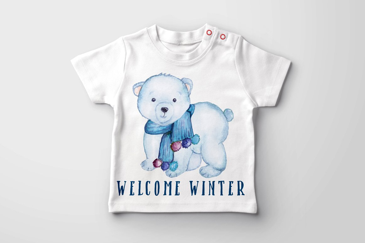 Classic white t-shirt with so little polar bear.