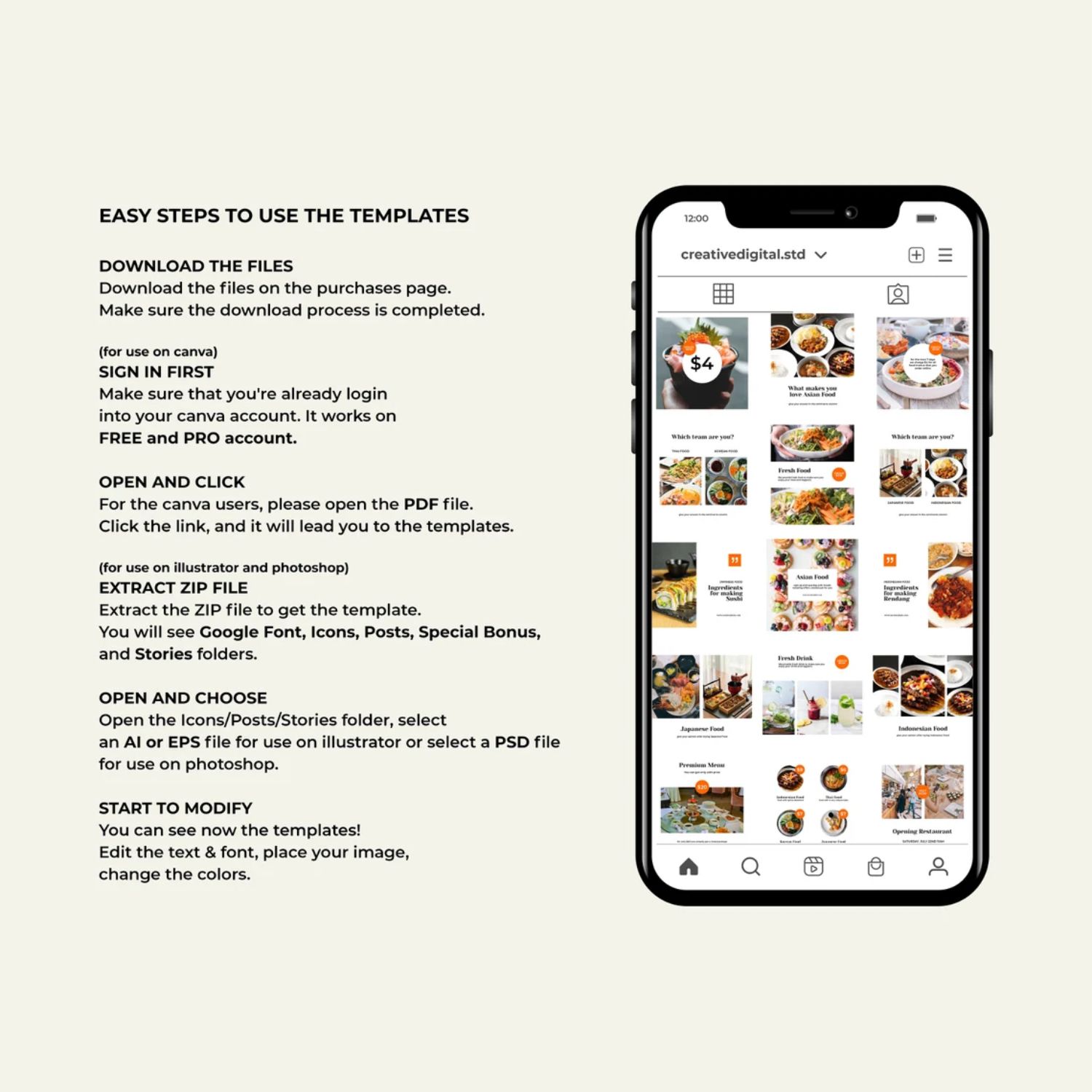 Restaurant Business Instagram Template Designs.