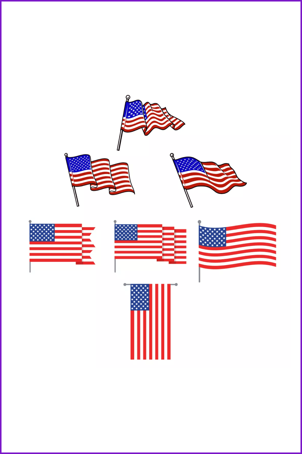 7 American Flag SVG Designs.