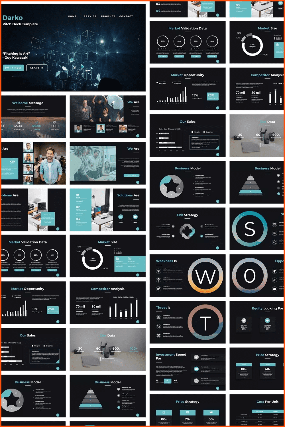 Darko Pitch Deck Creative Presentation Template.