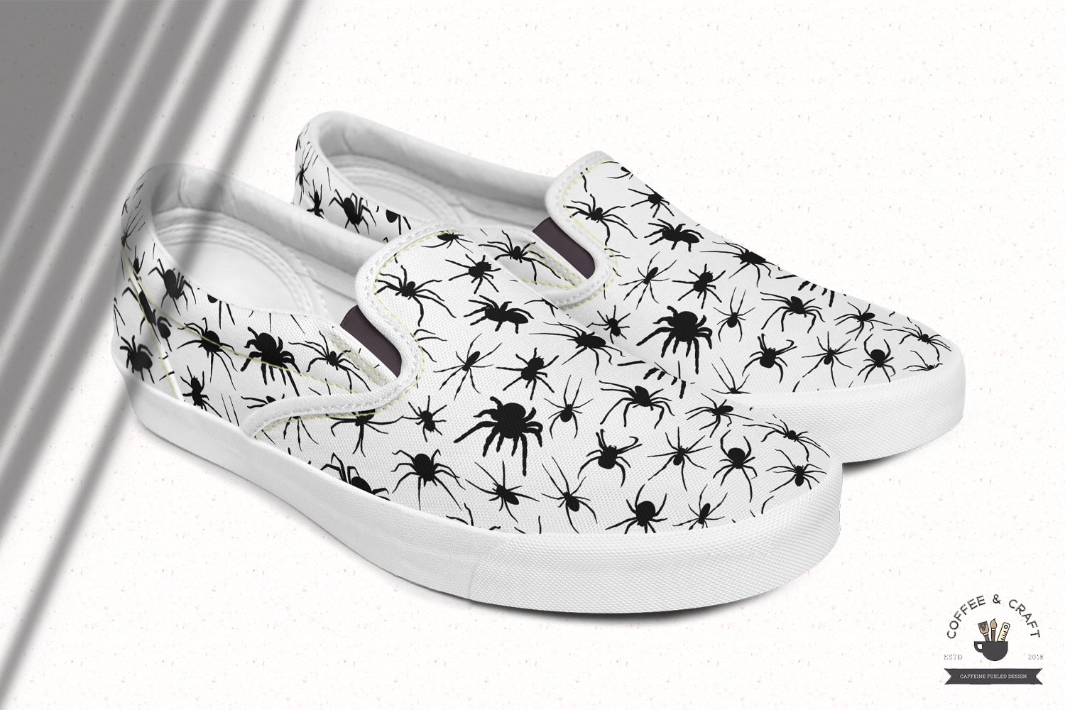 White spider shoes.