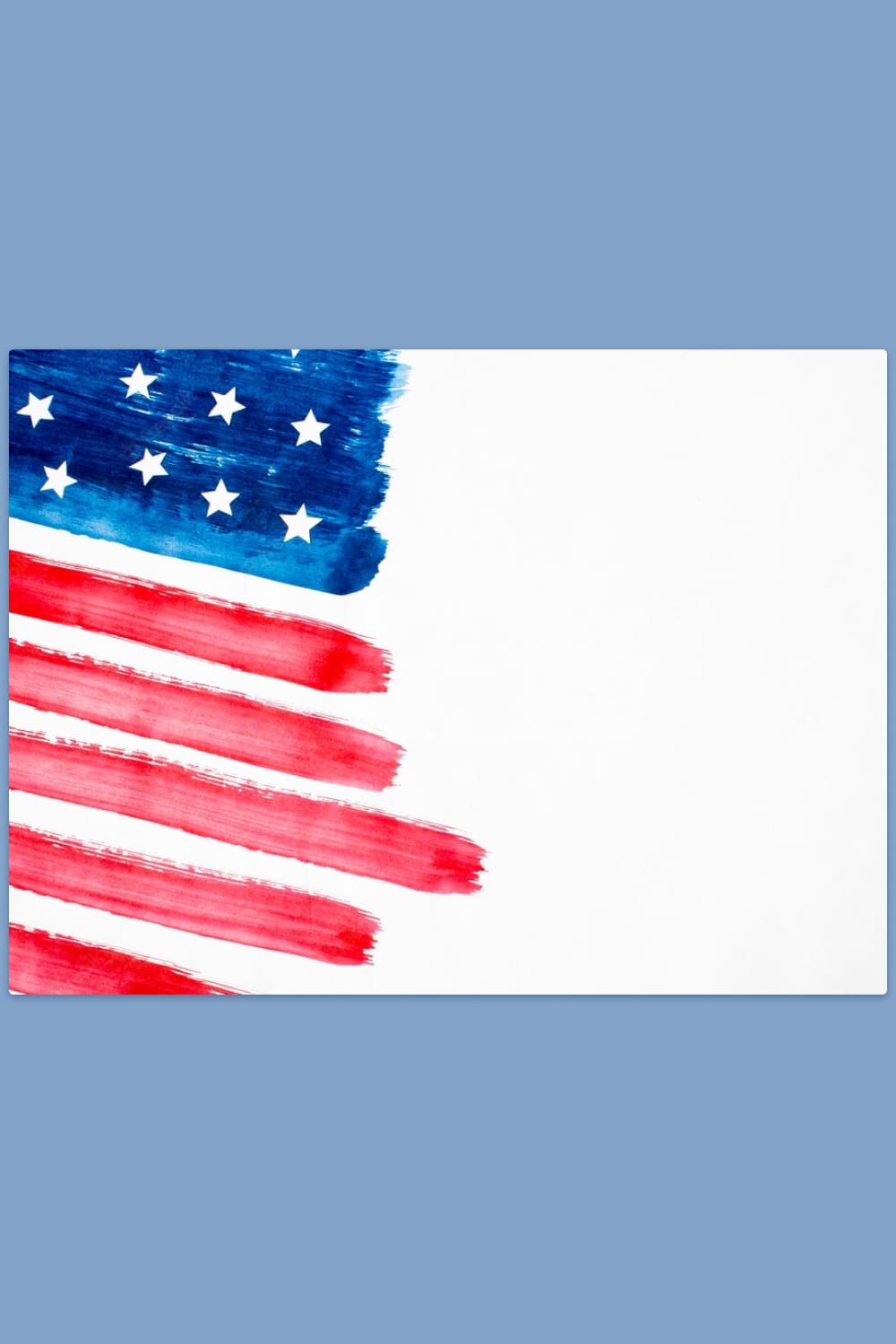 Watercolor flag on a white sheet.