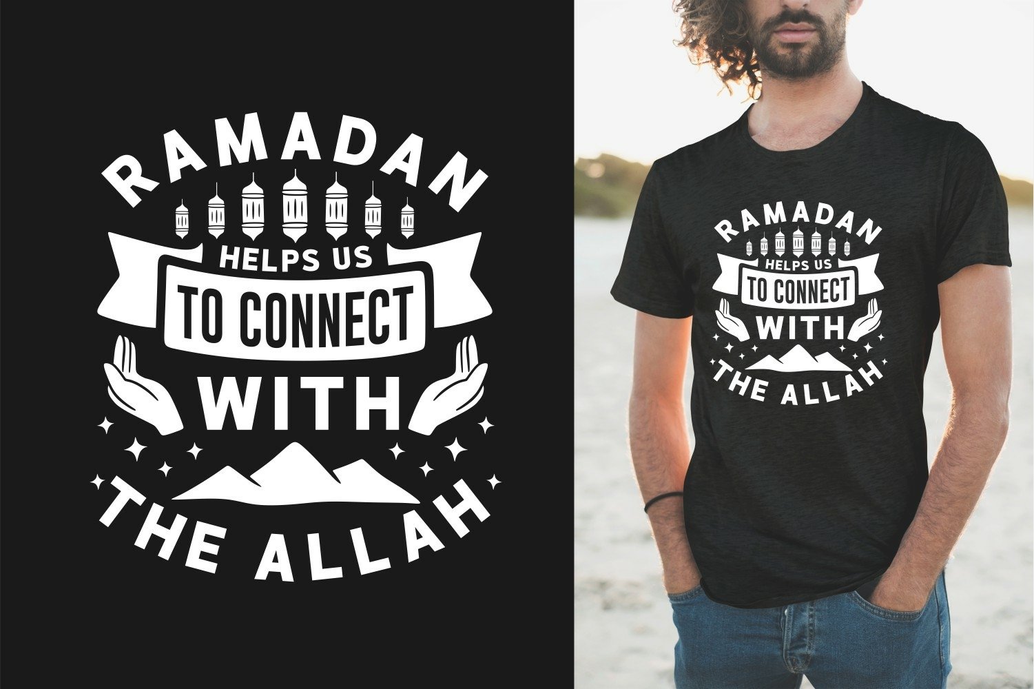 White dont with ramadan phrase for different t-shirt style.