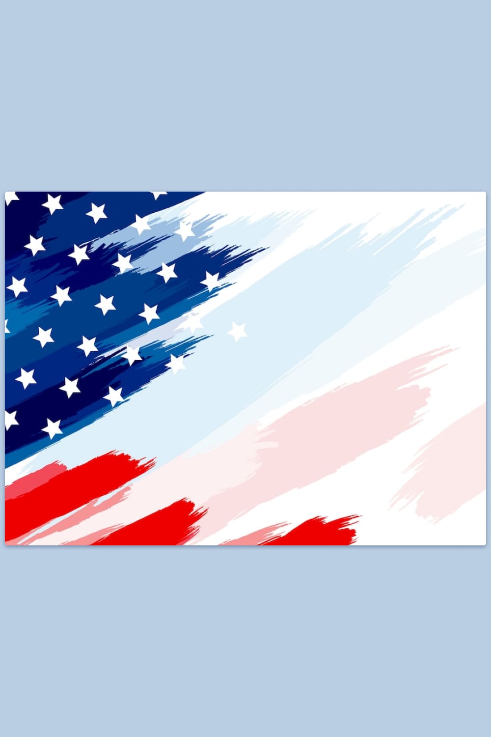 American flag paintbrush on white background.