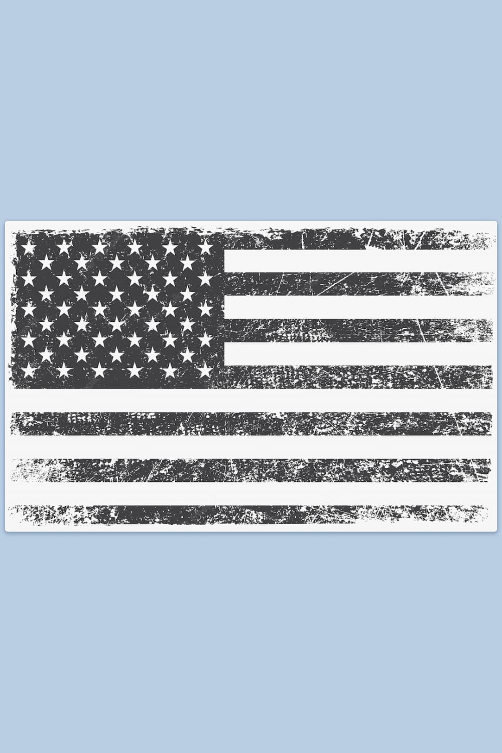 American flag in black and white.
