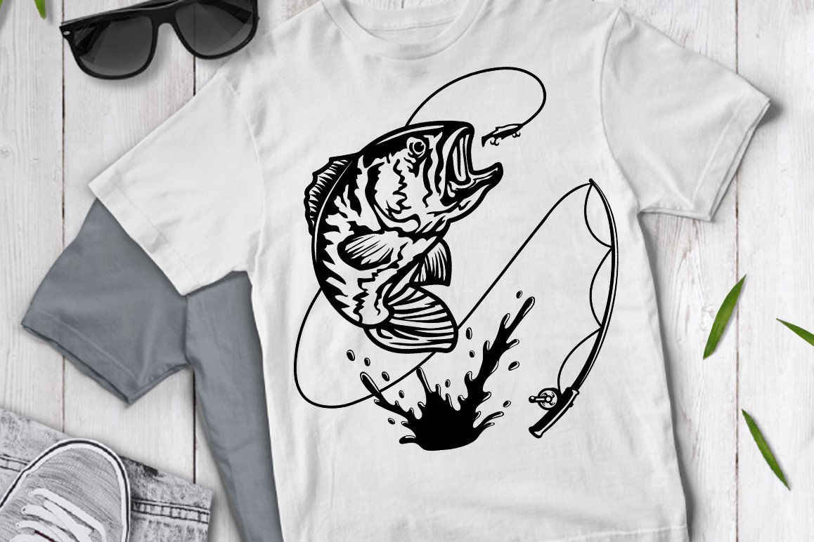 T-shirt with the fishing hooks.