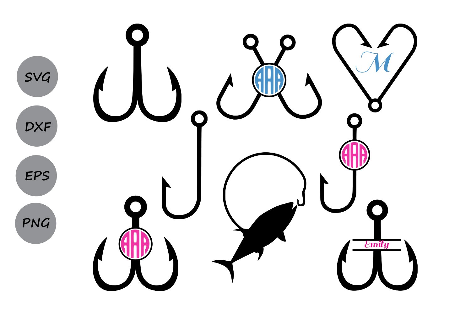 Fishing baits, svg bundle free svg file for members, fishing hooks  silhouette - SVG Heart