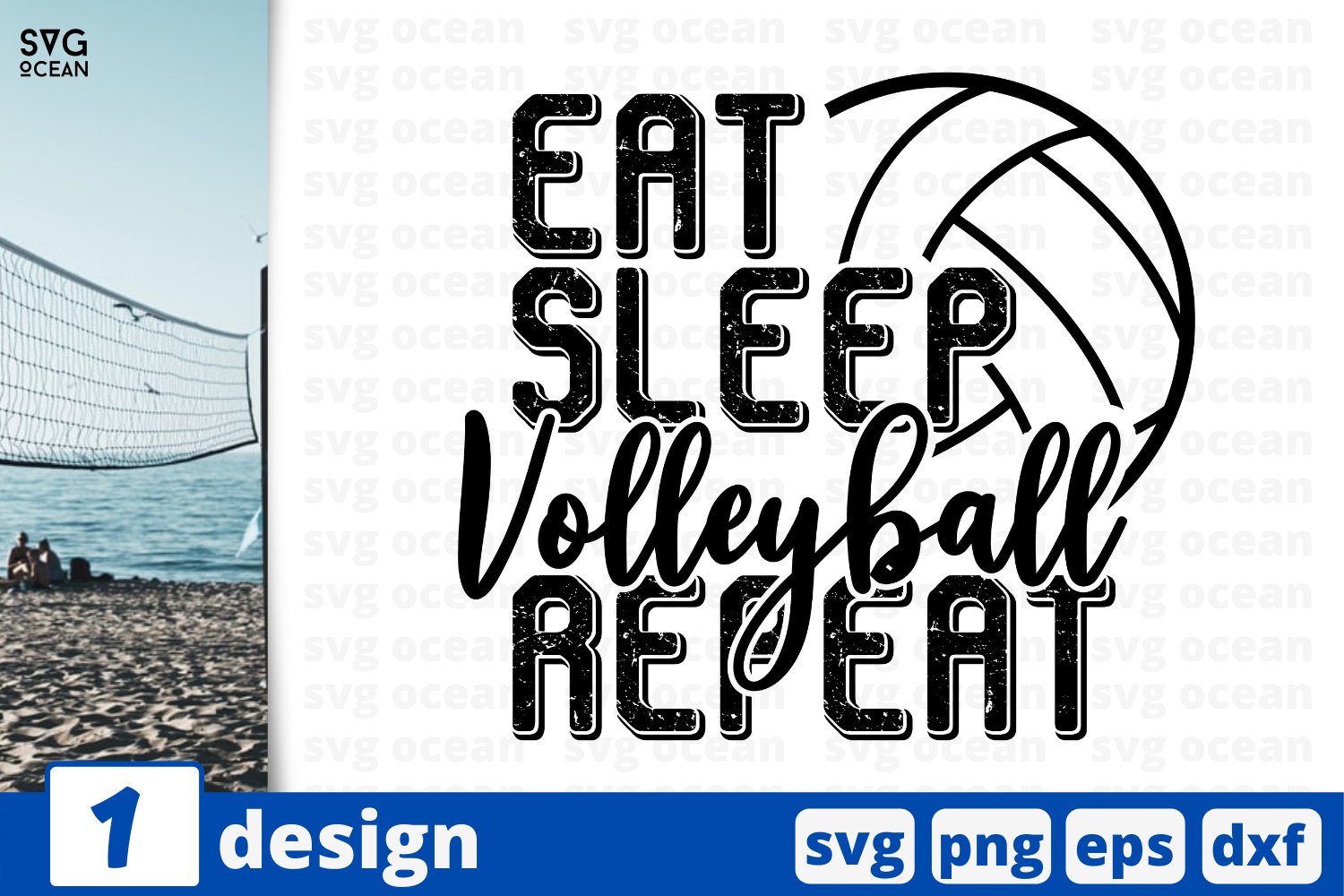 Eat Sleep Volleyball Repeat design.
