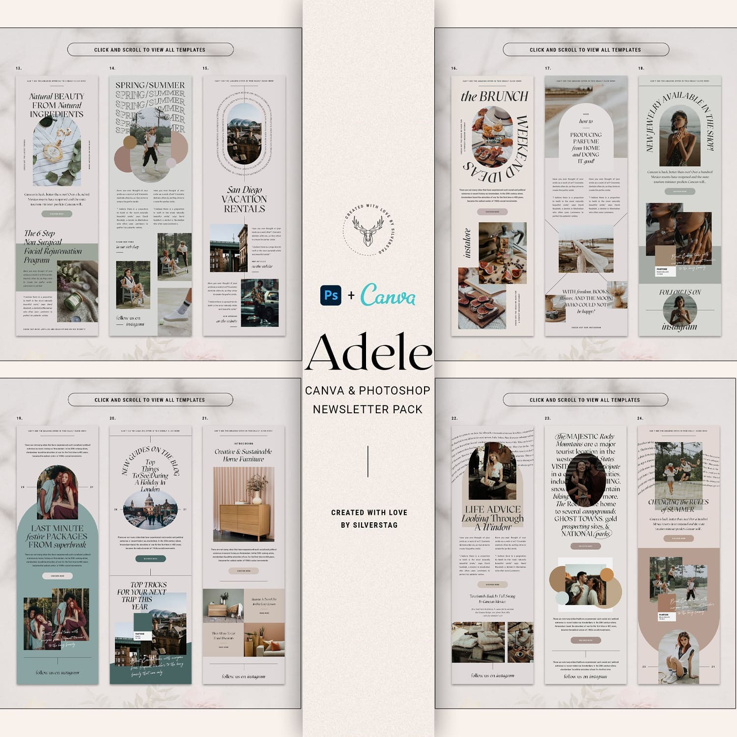 Adele - PS+Canva Newsletter Pack cover.