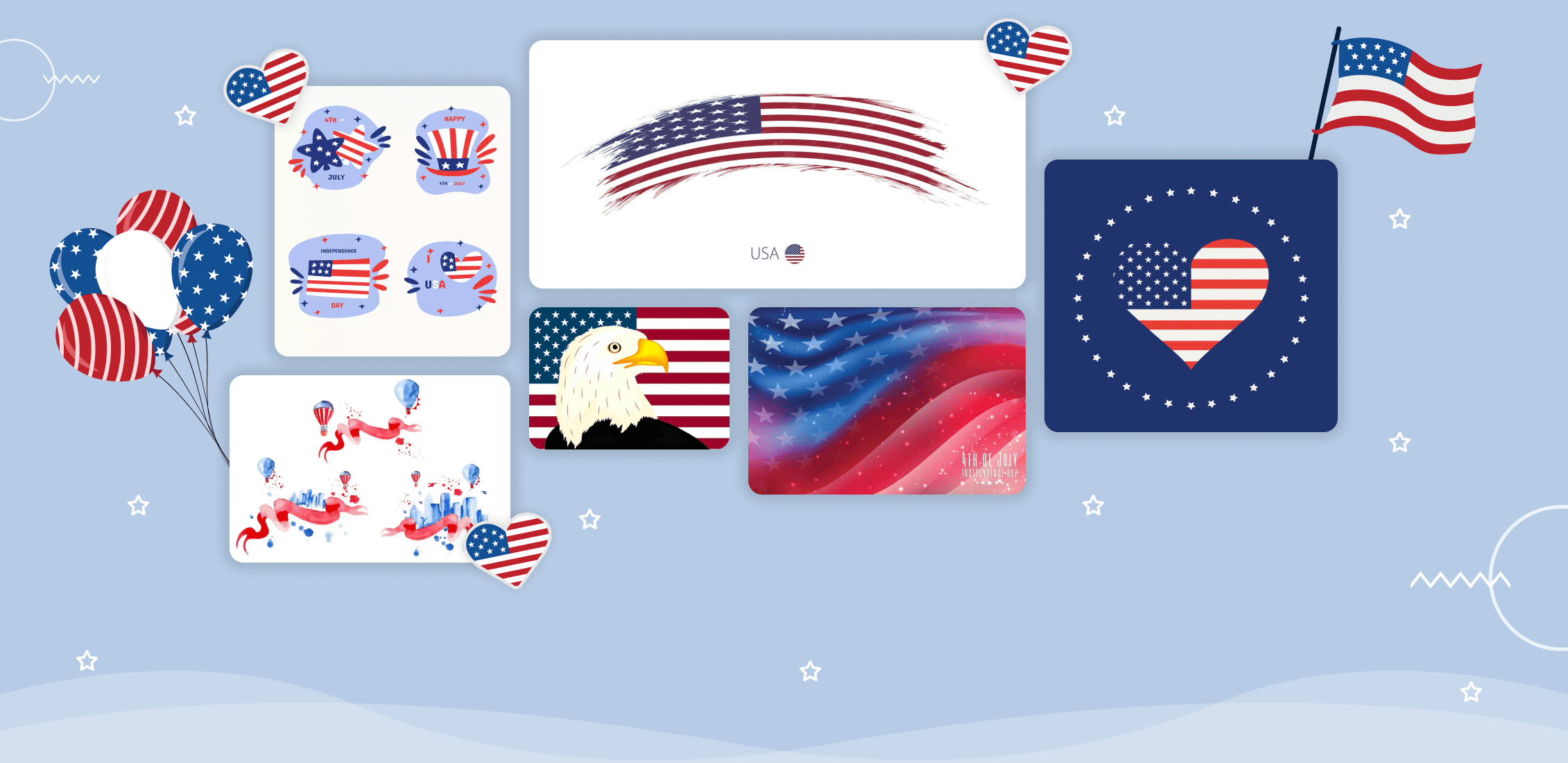American Flag Vectors for Your Design Project Example.