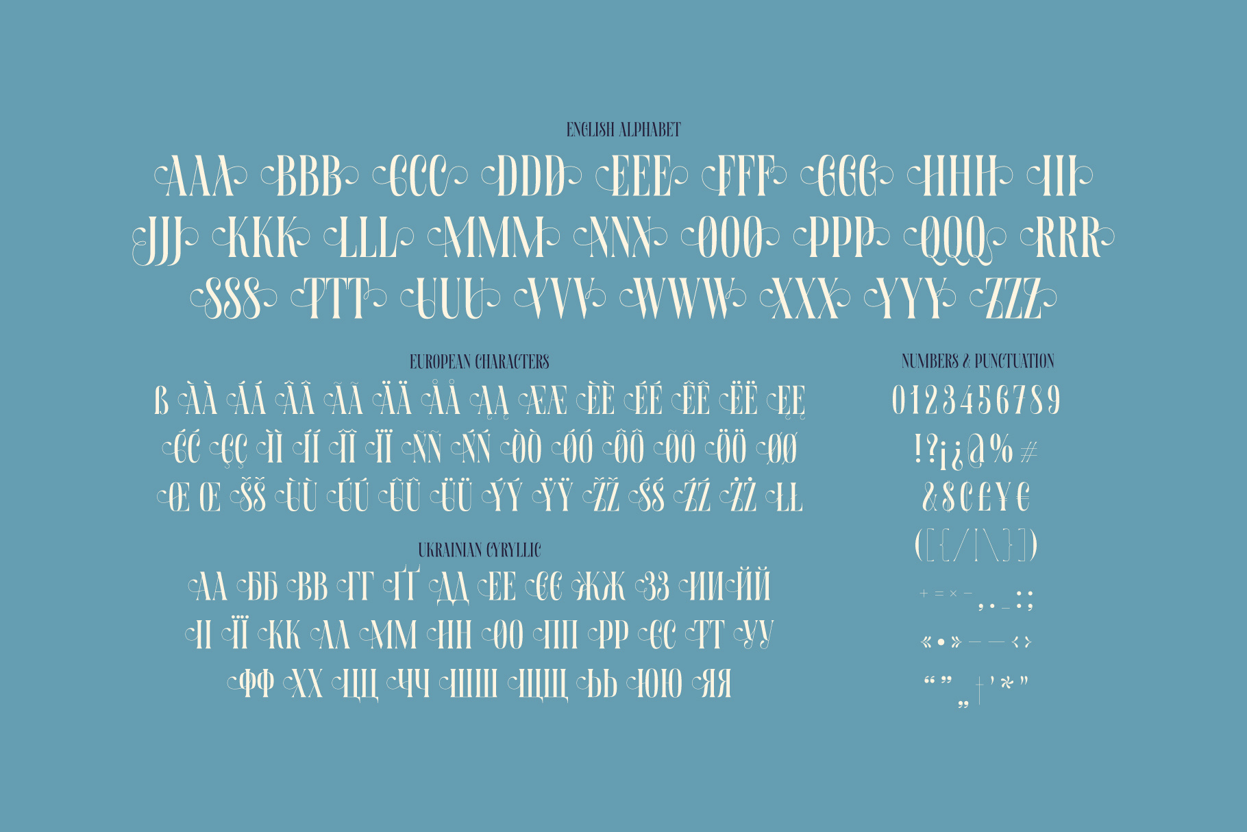 Aquatory Classic Font letters.