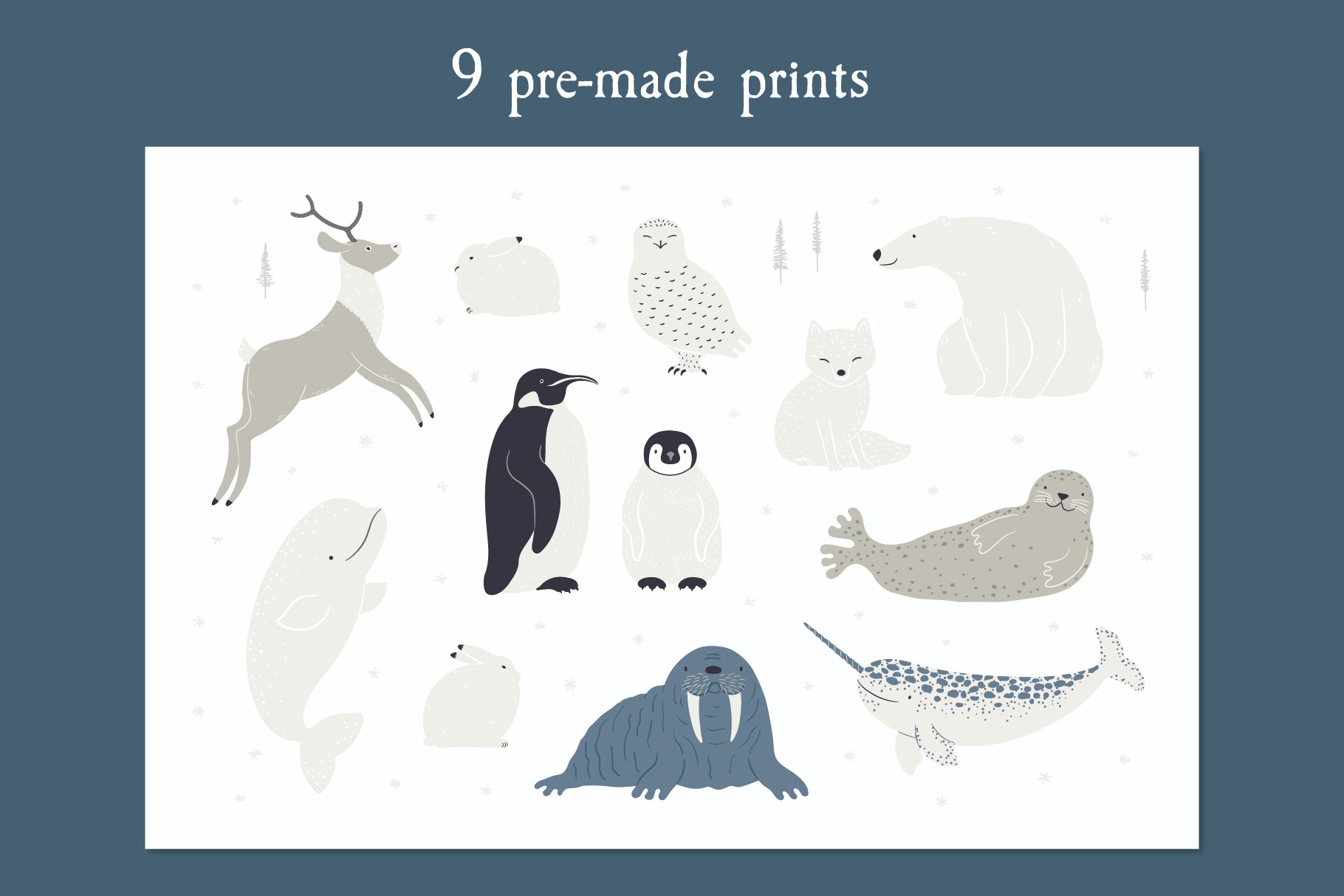 Pre-made animals prints.