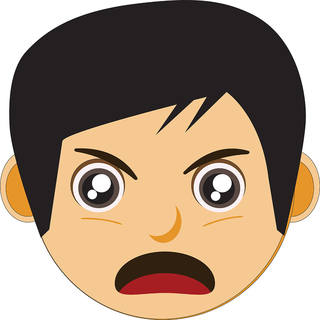 asian boy angry face