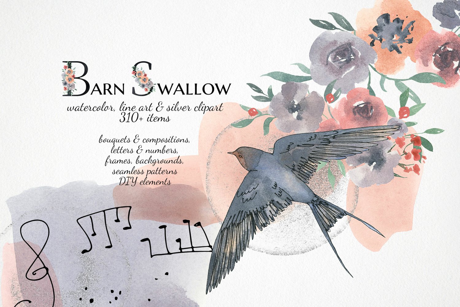 Cover image of Sarn swallow clipart.