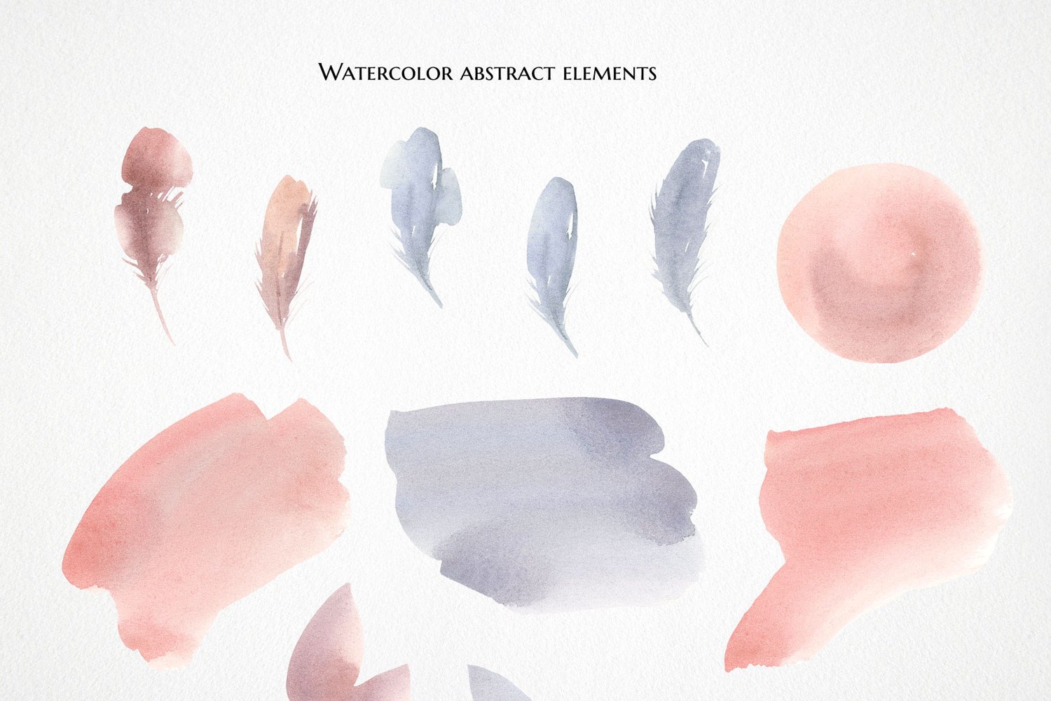 This set includes watercolor abstract elements.