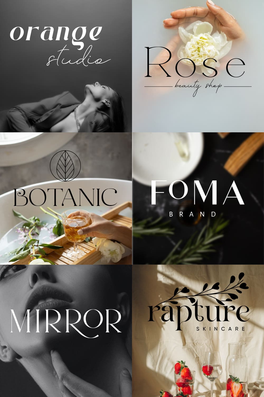 Aesthetic logos in a delicate style.