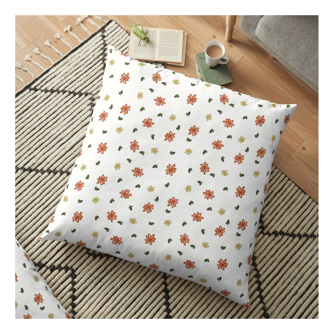 Cute Cow Patterns & Illustrations on pillow.