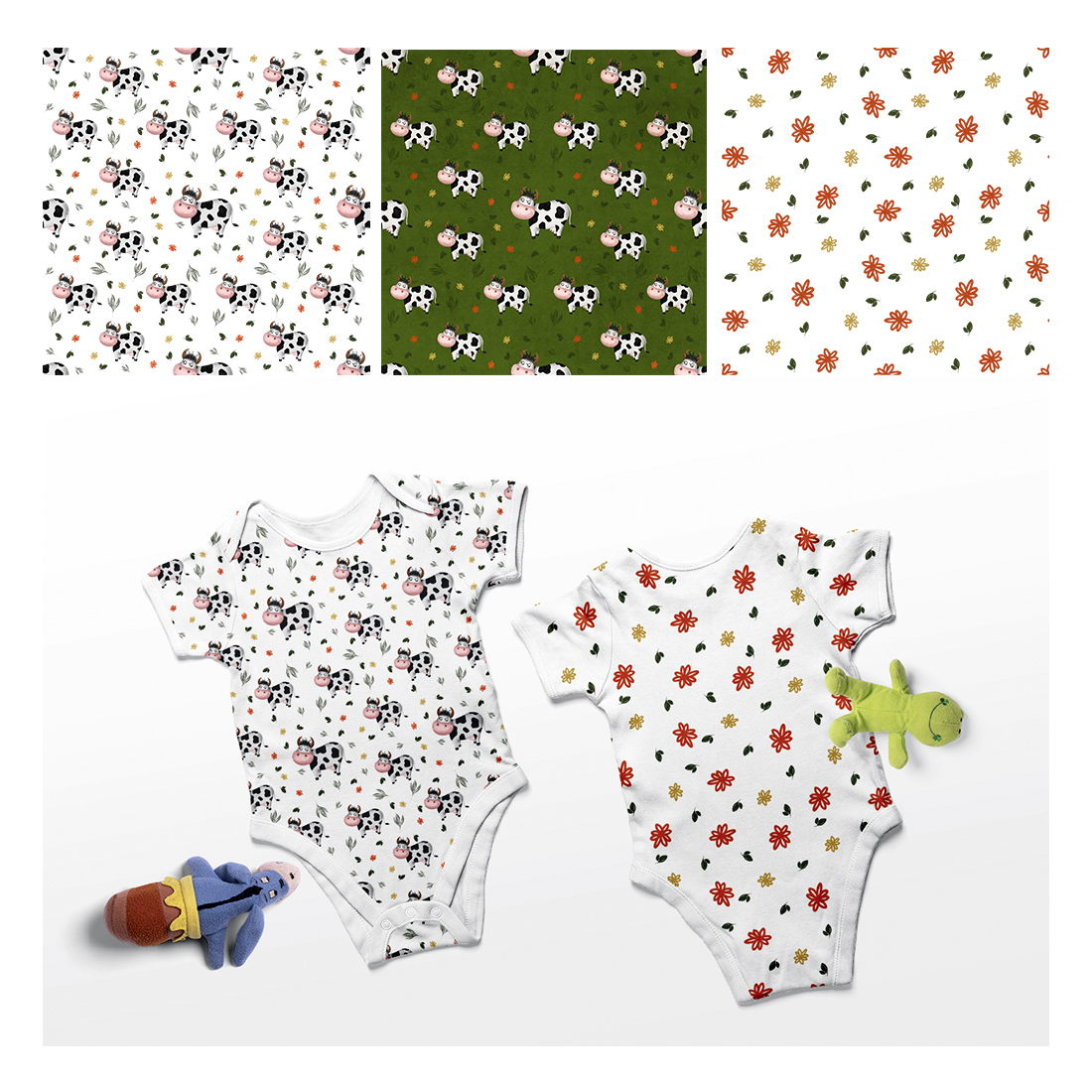 Cute Cow Patterns & Illustrations