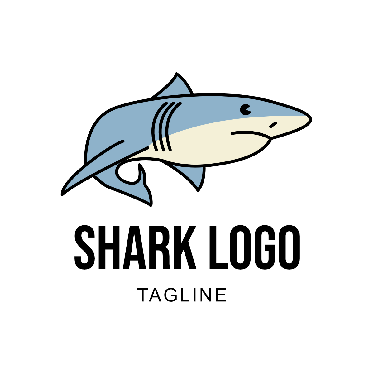 Simple Colored Shark Logo previews.