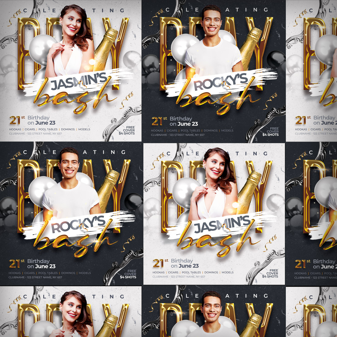birthday party flyer template psd b