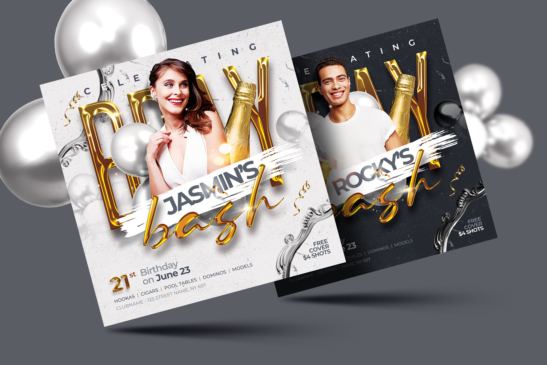 birthday party flyer template psd c