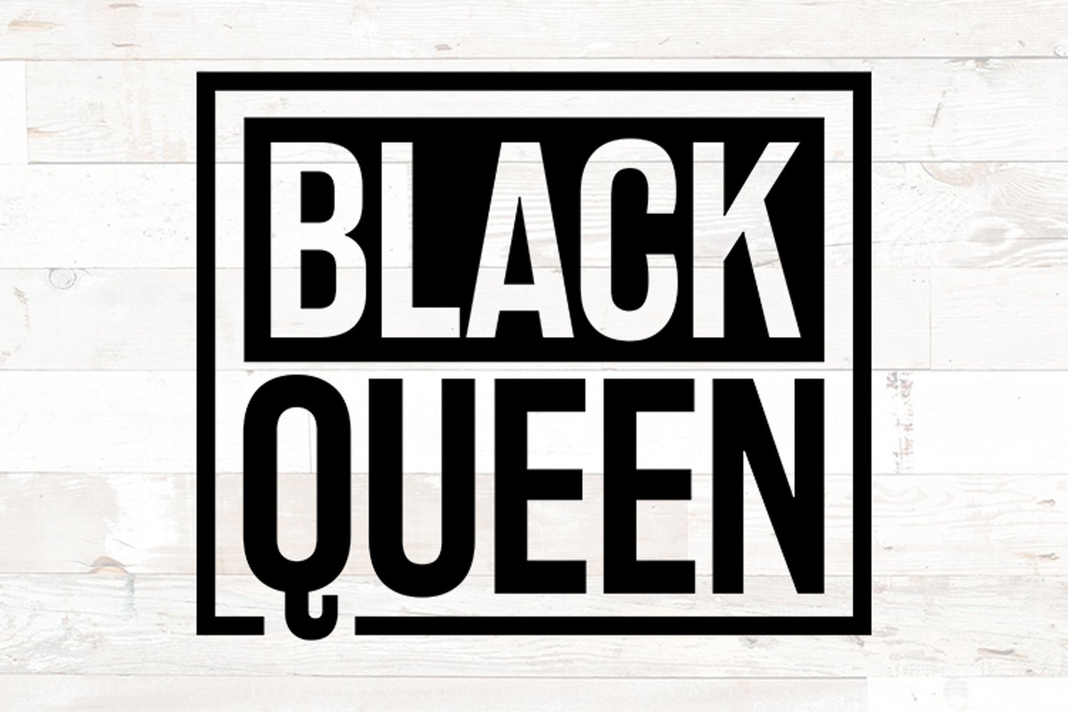 Black queen box display.
