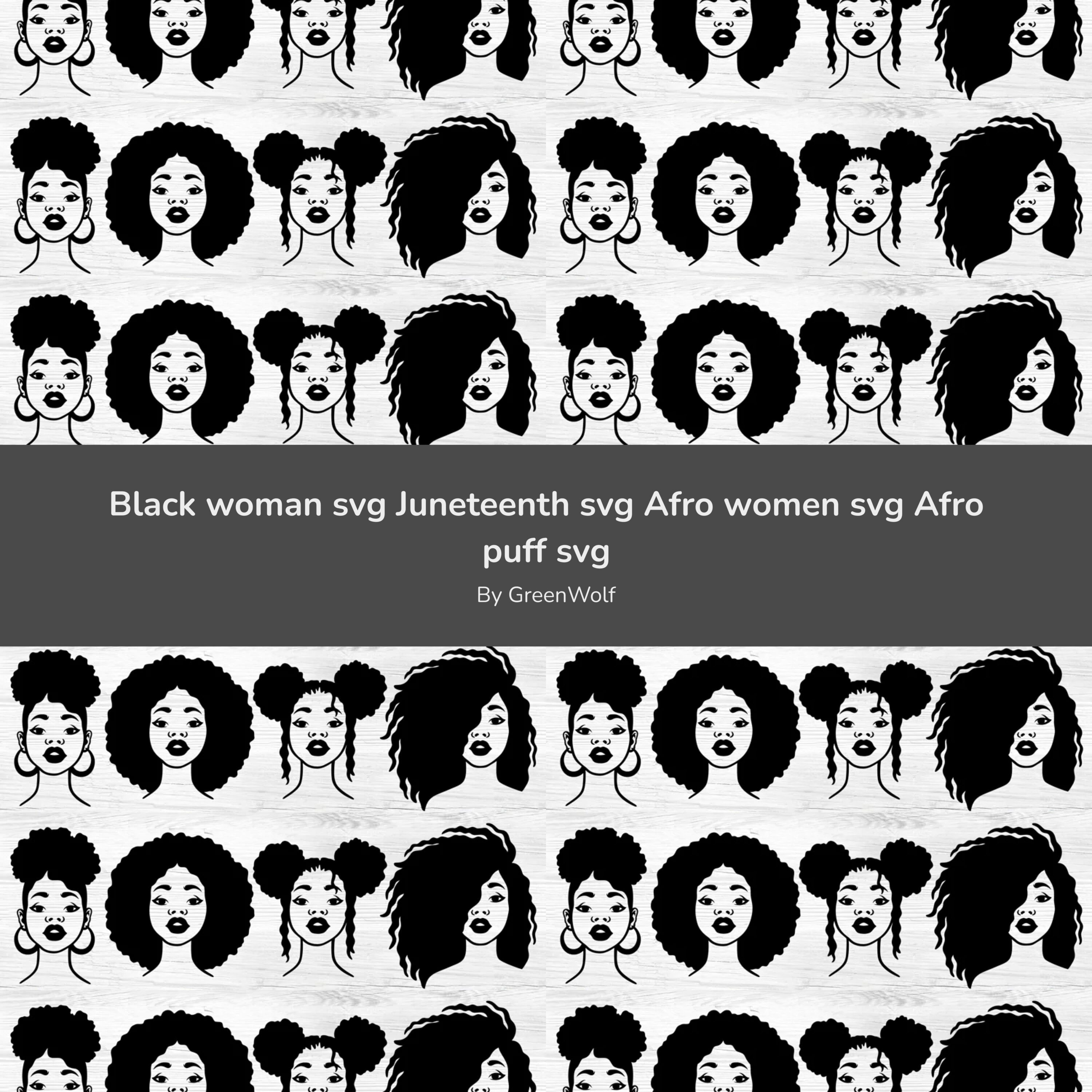 Black woman svg - main image preview.