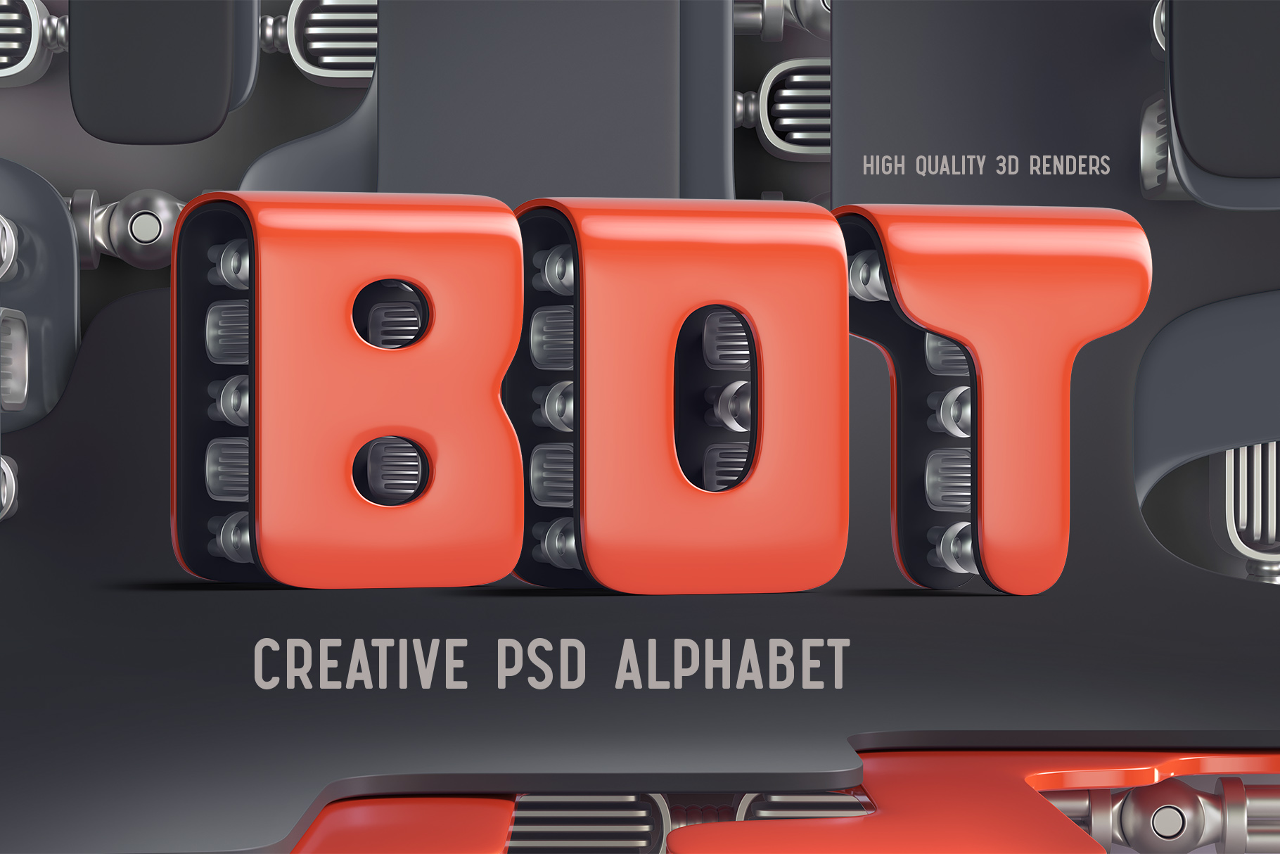 BOT Alphabet: 3D Rendered Letters facebook image.